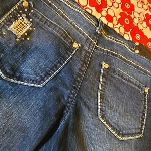 {Style & Co} Dark Wash Jeans☆Distressed☆Embellished☆ Size 10